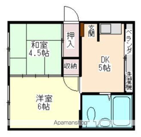 和歌山線 岩出駅 徒歩10分 4階建 築56年(2K/3階)の間取り写真