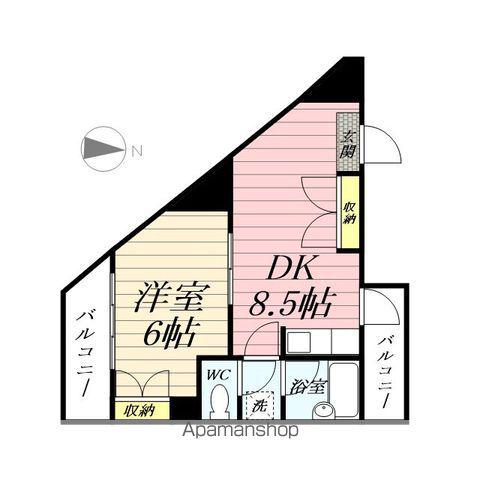 アクセスマスダ(1DK/5階)の間取り写真