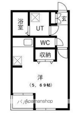 レアルノアール(ワンルーム/2階)の間取り写真