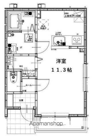 グランソフィア貝柄山(ワンルーム/1階)の間取り写真