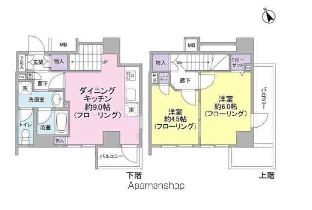 パートナーシップアパートメント(2LDK/9階)の間取り写真