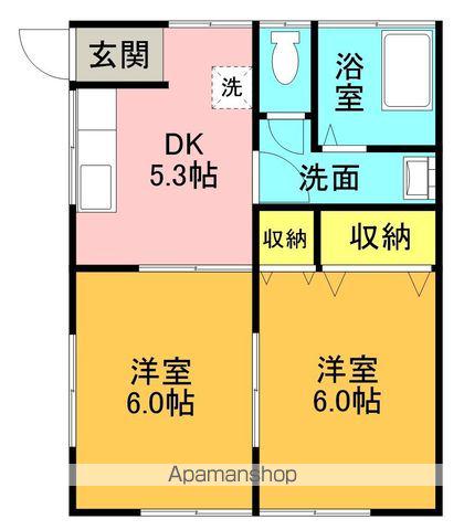 落合アパート(2K/1階)の間取り写真