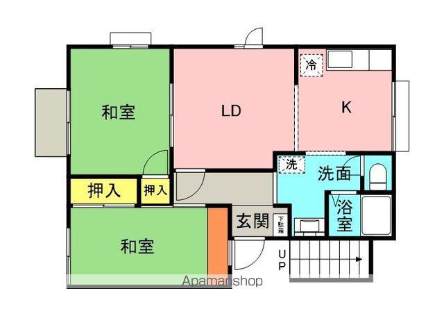 サープラスB棟(2LDK/2階)の間取り写真