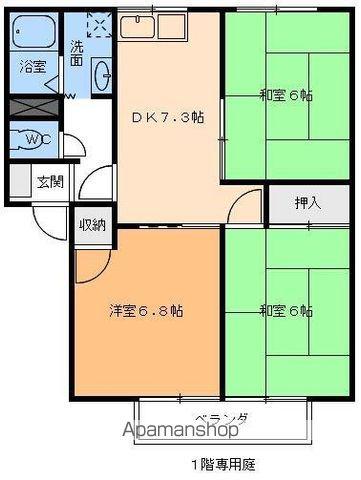 フレグランス久米(3DK/1階)の間取り写真