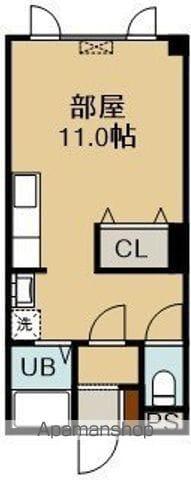 アールズコート美原Ⅱ(ワンルーム/3階)の間取り写真