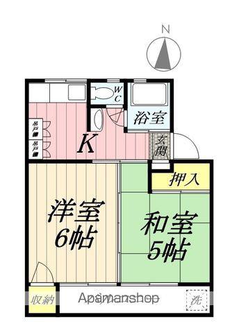 サンハイツみさと(2K/1階)の間取り写真
