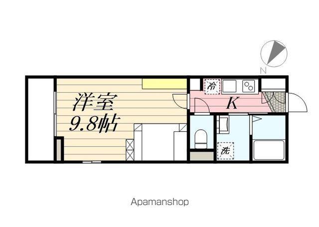 ウィンドテラス大久保Ⅱ(1K/1階)の間取り写真