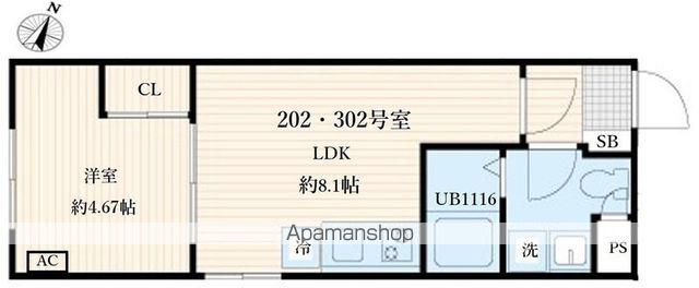 AGLAIA要町(1LDK/2階)の間取り写真