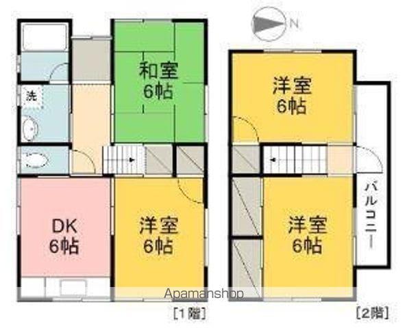 愛媛県松山市 2階建 築31年(4DK)の間取り写真