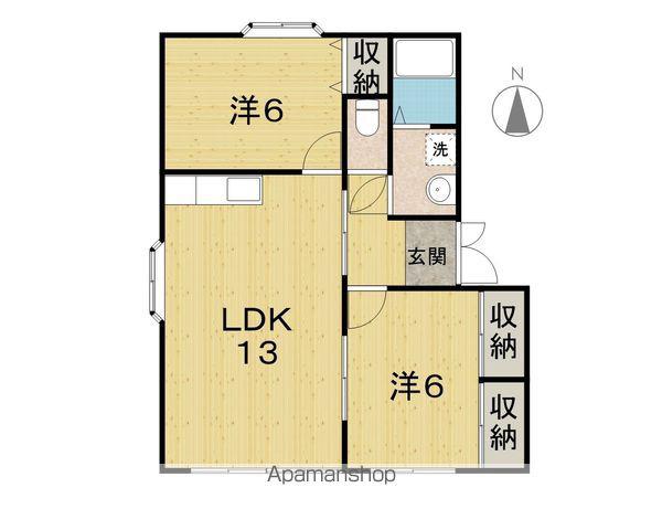 ハイツリトルクレーンⅠ(2LDK/1階)の間取り写真