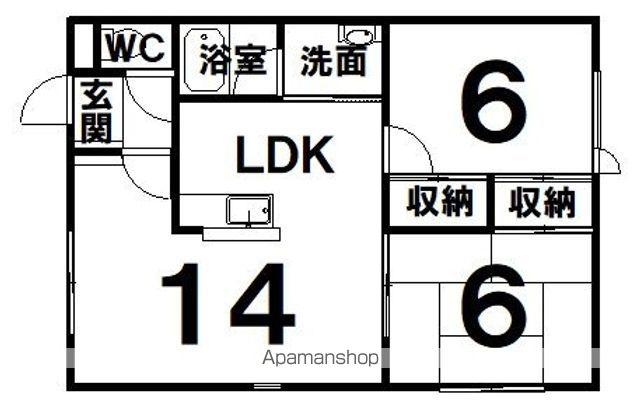 リッチ・ハーヴェスト(2LDK/2階)の間取り写真