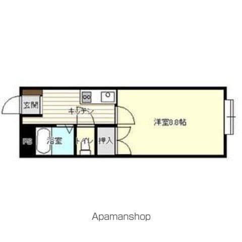 パレス西下台(1K/1階)の間取り写真