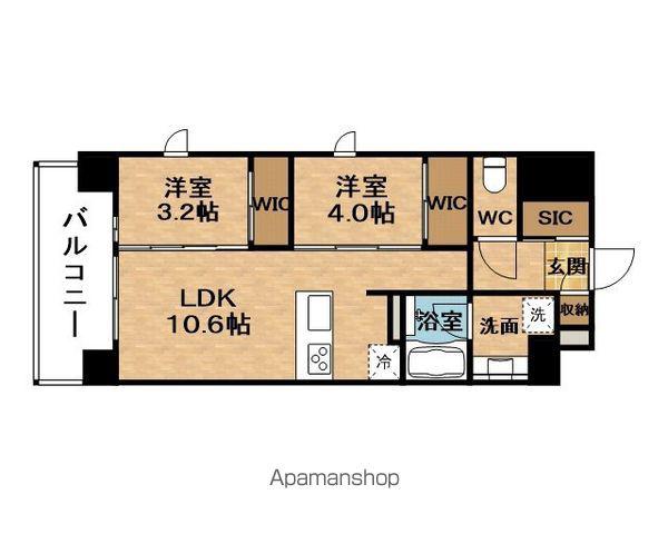 SEASONFLATSSHINOSAKA(2LDK/10階)の間取り写真
