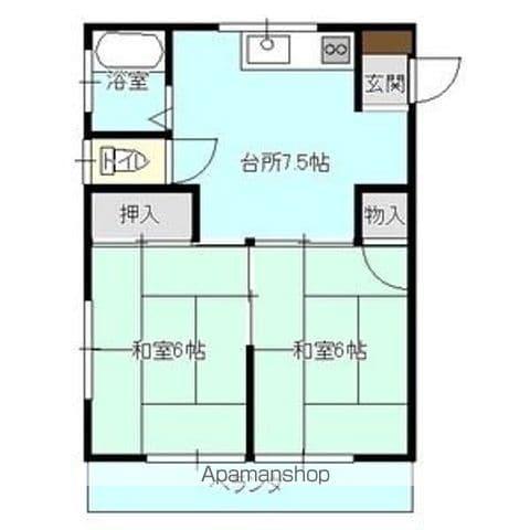 松園ハイツ(2DK/2階)の間取り写真