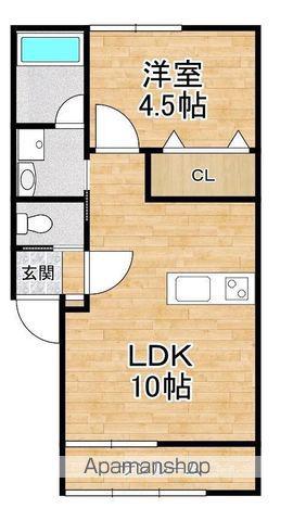 ベネディエーレⅡ(1LDK/2階)の間取り写真