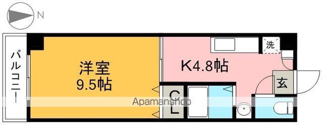 メゾンルノアール(1K/4階)の間取り写真