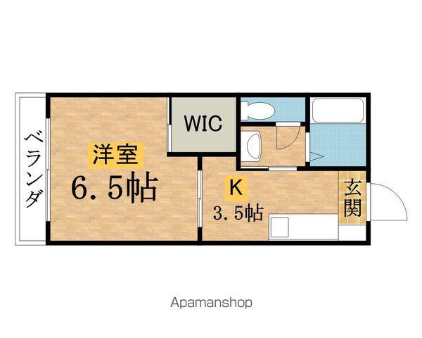 グランドール左入(1K/2階)の間取り写真