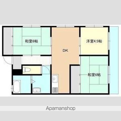 新助マンション(3DK/2階)の間取り写真