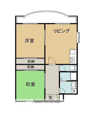 トゥインクルUNO(2DK/3階)の間取り写真