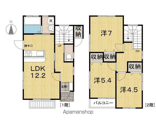 東北本線 岩切駅 徒歩23分 2階建 築18年(3LDK)の間取り写真