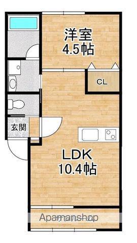 ベネディエーレⅡ(1LDK/1階)の間取り写真