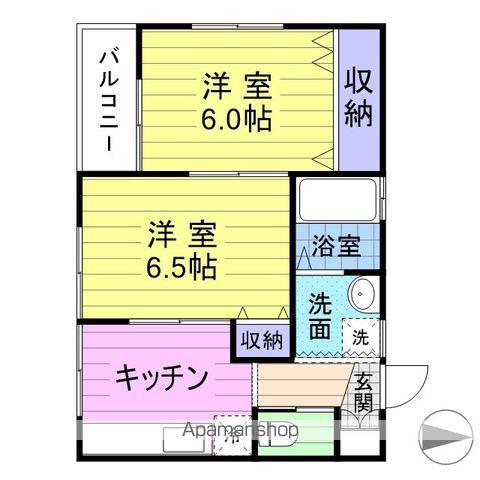 ライフパレット(2K/2階)の間取り写真