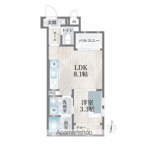 CHERIM浄心ウエスト(1LDK/1階)の間取り写真