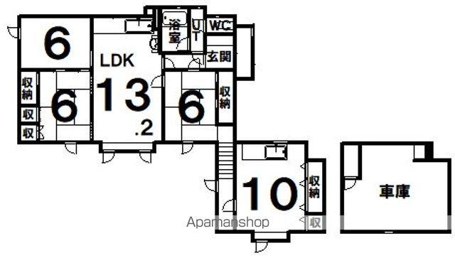 根室本線 武佐駅(北海道) 徒歩60分 2階建 築54年(4LDK)の間取り写真