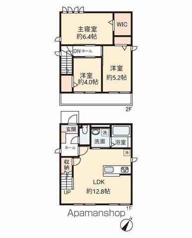 千葉県我孫子市 2階建 築1年(3LDK)の間取り写真