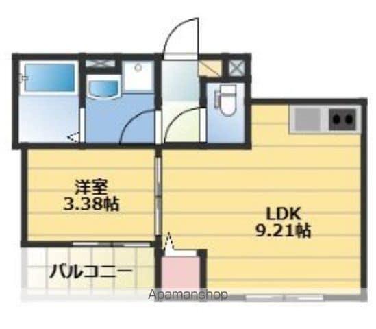 GAIA櫛原(1LDK/1階)の間取り写真