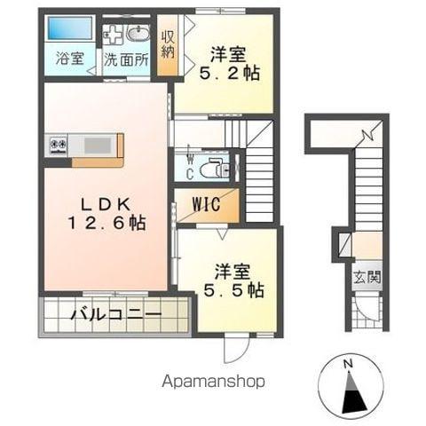 神栖市大野原アパート(2LDK/2階)の間取り写真