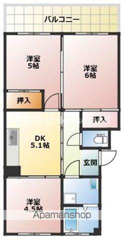 コーポ海南東(3DK/1階)の間取り写真