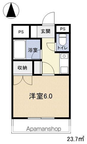 マンションシエスタ(1K/4階)の間取り写真