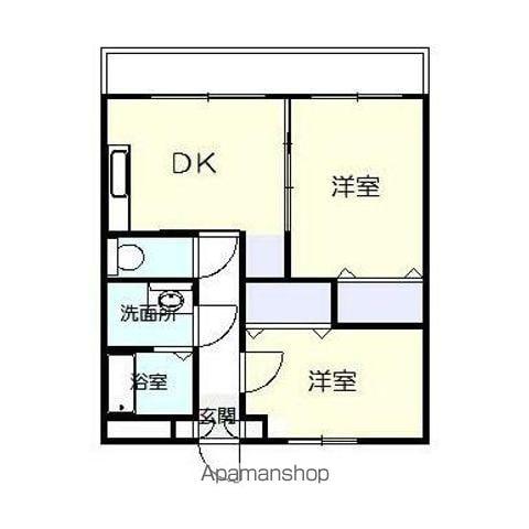 パークサイド常盤(2DK/1階)の間取り写真