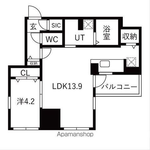 ザ・レジデンスパーク栄(1LDK/9階)の間取り写真