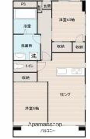 青山ハイツ(2LDK/1階)の間取り写真