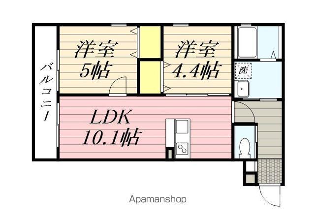 ヴェルジュ大野城レジデンシャルスイート(2LDK/2階)の間取り写真