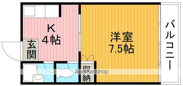 末広マンション(1K/4階)の間取り写真