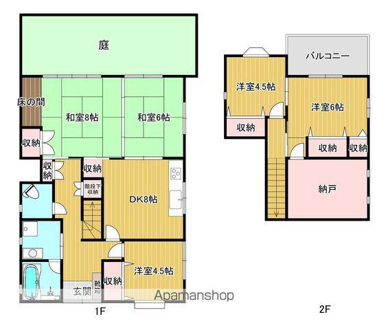 九州新幹線 鹿児島中央駅 徒歩24分 2階建 築26年(5SDK)の間取り写真