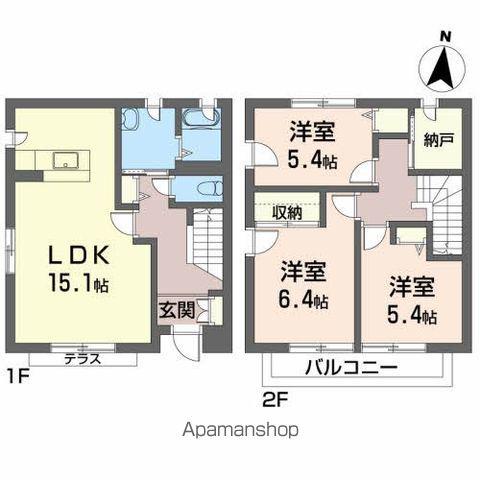 岩手県盛岡市 2階建 築26年(3LDK)の間取り写真
