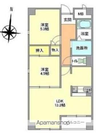 セントポーリアⅡ(2LDK/4階)の間取り写真