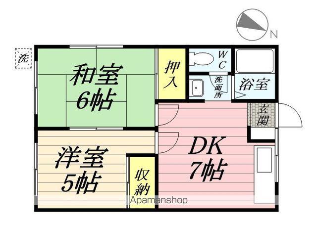 サニーハイツ第2(2DK/2階)の間取り写真