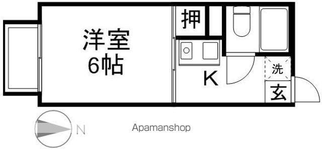 サンハイツ七瀬(1K/1階)の間取り写真