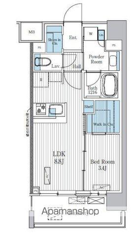TERRA蚕糸の森(1LDK/8階)の間取り写真