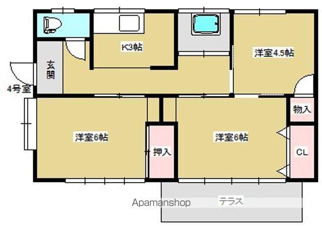 東北本線 二本松駅 徒歩25分 1階建 築47年(3K)の間取り写真