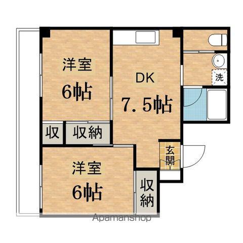 多摩パークハイツ(2DK/1階)の間取り写真