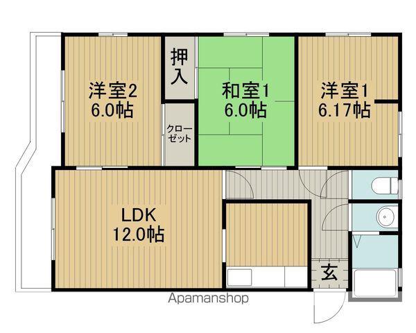 リバーサイド葛井(3LDK/1階)の間取り写真