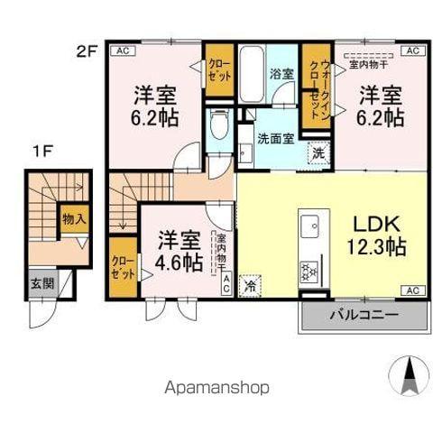 カーサ カンナ(3LDK/2階)の間取り写真