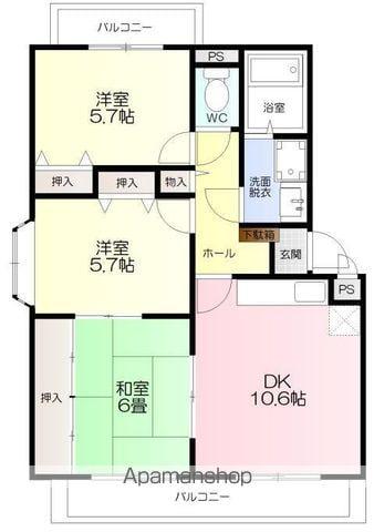 ユーミーひさえだC棟(3LDK/3階)の間取り写真