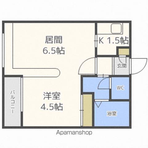 ダイアナ白石ヒルズ II(1DK/2階)の間取り写真